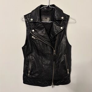 Mackage lamb leather Sleeveless Black Leather Moto Vest